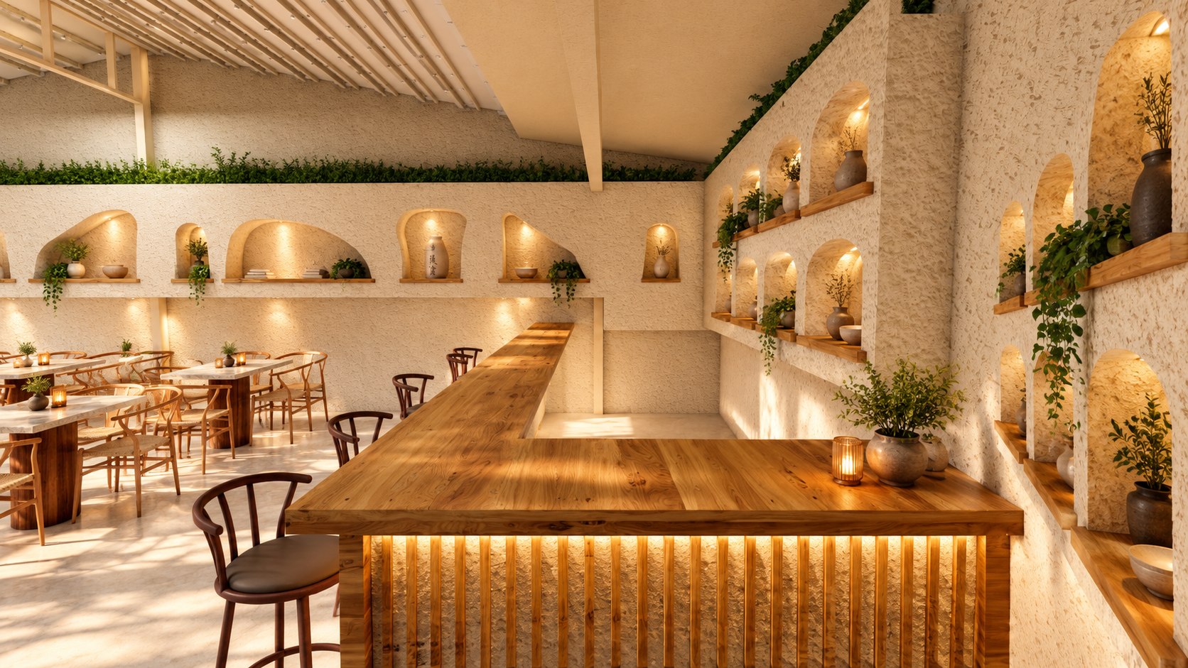 NO:17 ahşap bar ve nişler